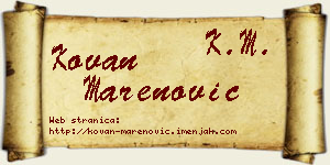 Kovan Marenović vizit kartica